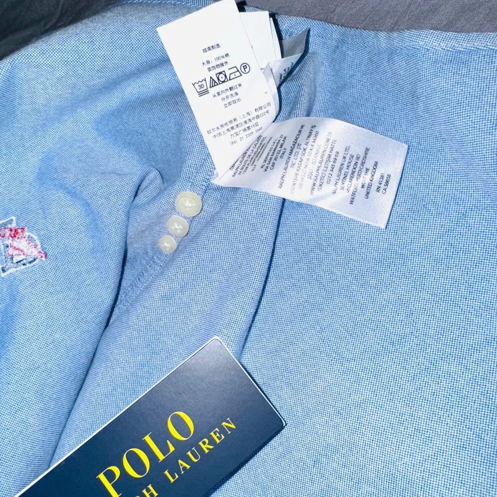 VERY RARE HARD TO FIND POLO RALPH LAUREN P-WING LOGO OXFORD SHIRT - Picture 9 of 11
